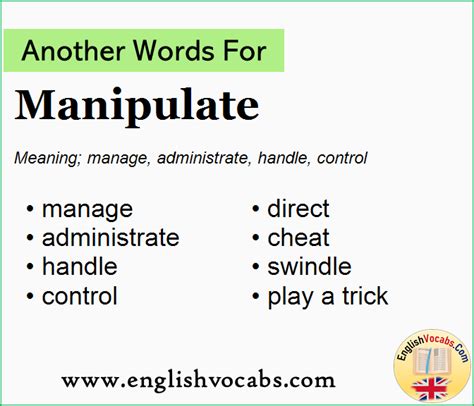 what's another word for manipulate.